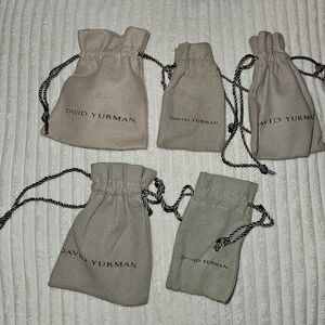 David Yurman Taupe Drawstring Jewelry Pouches - Set of 5